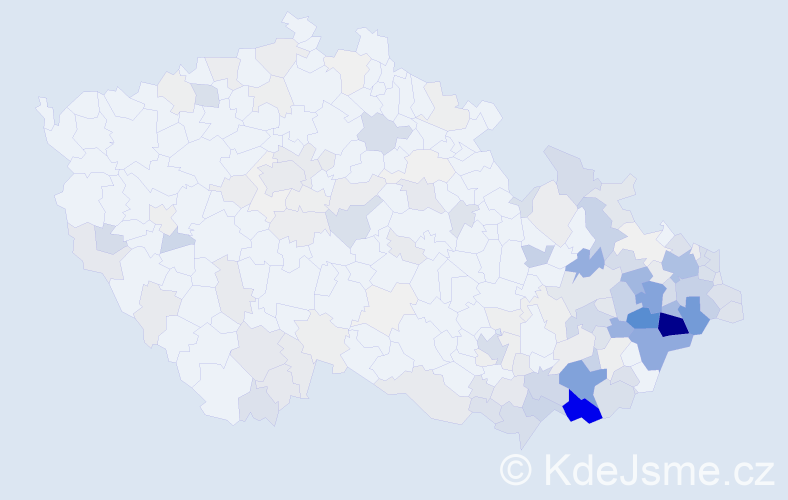 Příjmení: 'Pavlicová', počet výskytů 758 v celé ČR