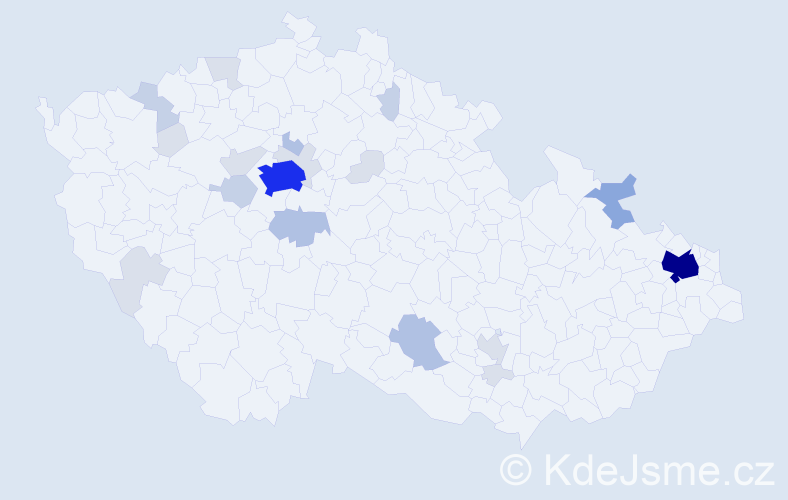 Příjmení: 'Kucharská', počet výskytů 67 v celé ČR