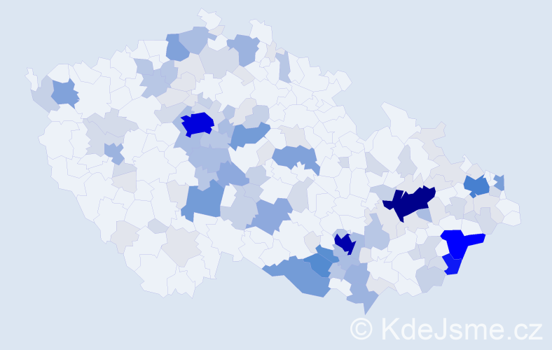 Příjmení: 'Psota', počet výskytů 471 v celé ČR