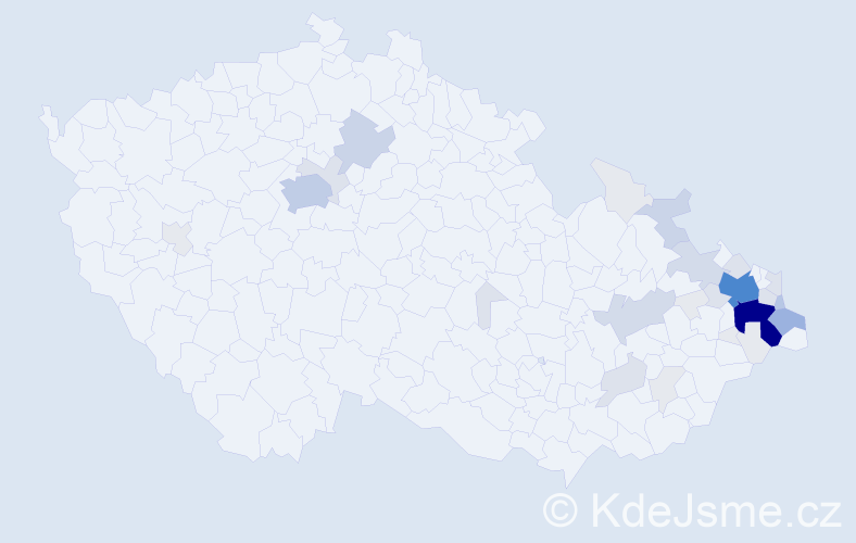 Příjmení: 'Hlisnikovská', počet výskytů 132 v celé ČR