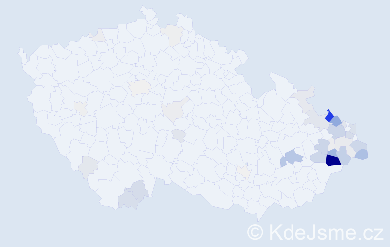 Příjmení: 'Kretek', počet výskytů 237 v celé ČR