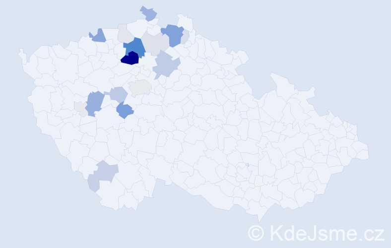 Příjmení: 'Abrtová', počet výskytů 54 v celé ČR