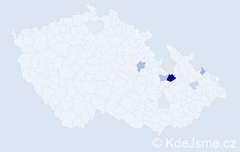 Příjmení: 'Dorušáková', počet výskytů 34 v celé ČR