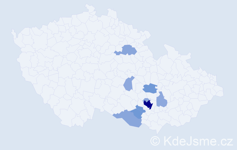 Příjmení: 'Geidl', počet výskytů 25 v celé ČR