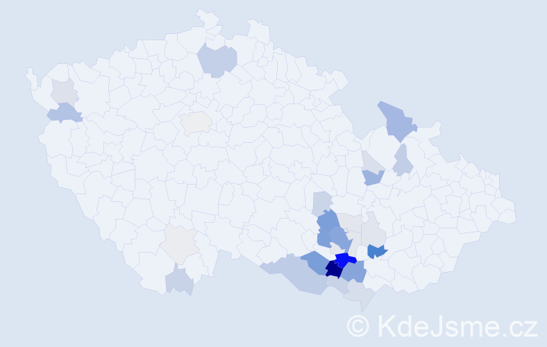 Příjmení: 'Kolegarová', počet výskytů 113 v celé ČR