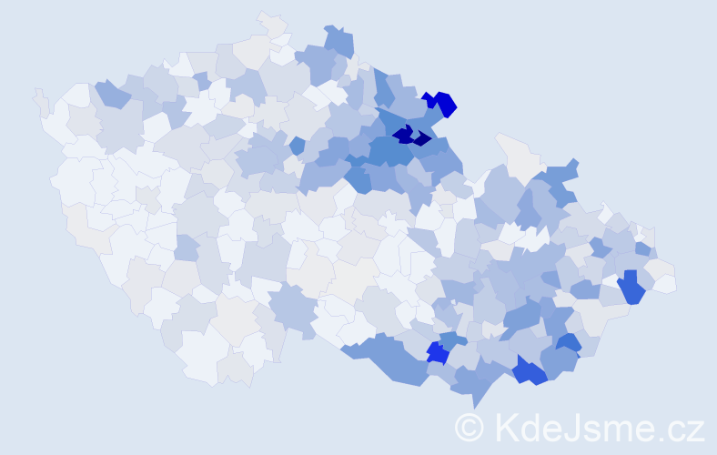 Příjmení: 'Valášek', počet výskytů 1724 v celé ČR