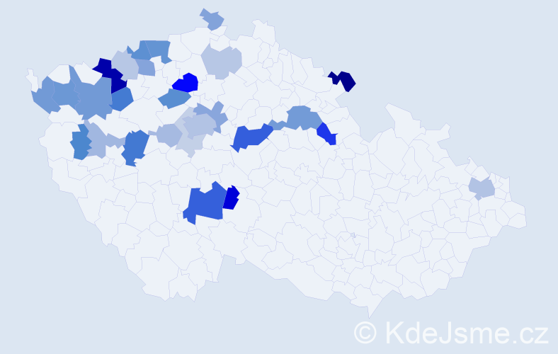 Příjmení: 'Vyčichlo', počet výskytů 71 v celé ČR