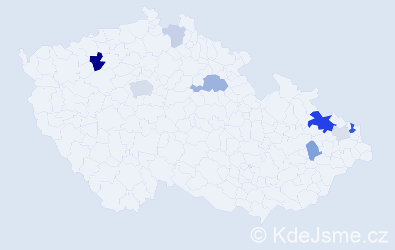 Příjmení: 'Kawan', počet výskytů 21 v celé ČR