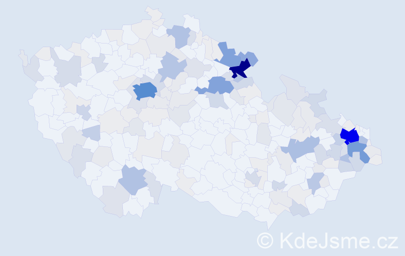 Příjmení: 'Kubečková', počet výskytů 720 v celé ČR
