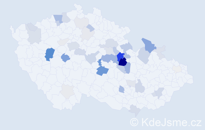 Příjmení: 'Háněl', počet výskytů 134 v celé ČR