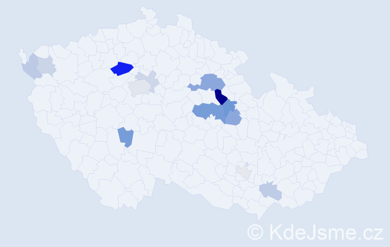 Příjmení: 'Kaisrlík', počet výskytů 29 v celé ČR