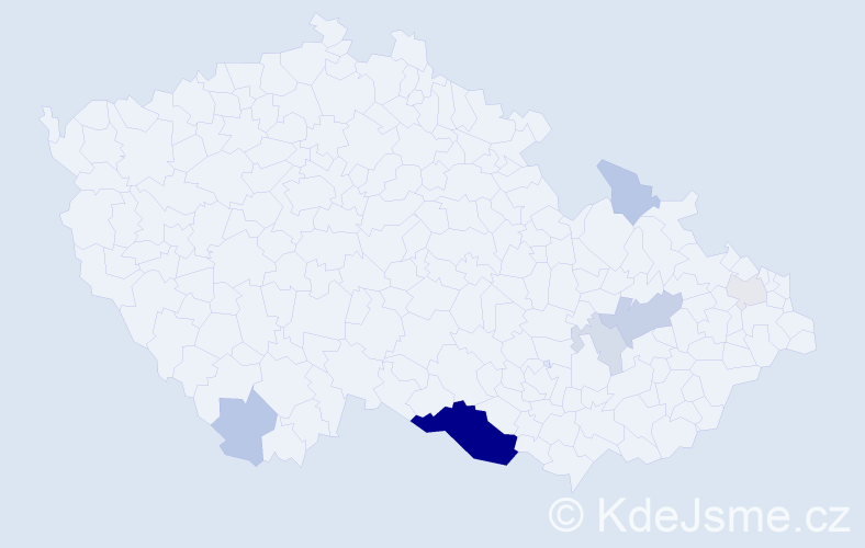 Příjmení: 'Fargaš', počet výskytů 22 v celé ČR