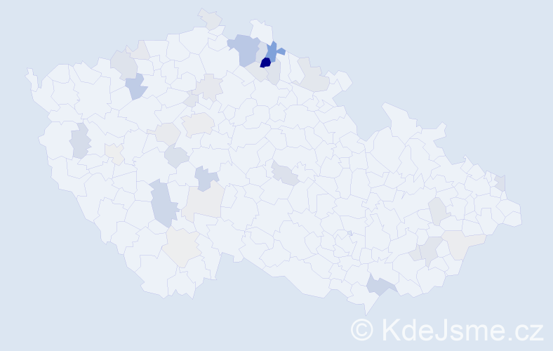 Příjmení: 'Kujan', počet výskytů 83 v celé ČR