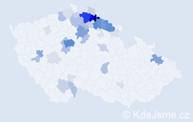 Příjmení: 'Strnádková', počet výskytů 162 v celé ČR