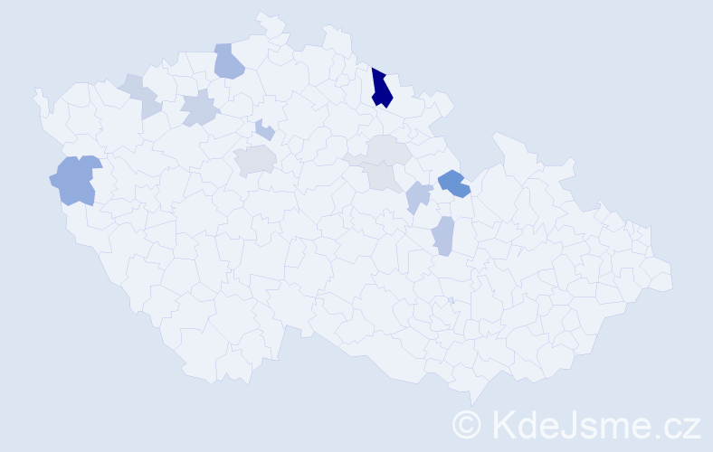 Příjmení: 'Trenklerová', počet výskytů 32 v celé ČR