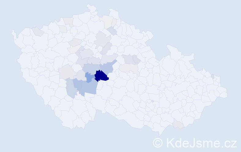 Příjmení: 'Kakos', počet výskytů 132 v celé ČR