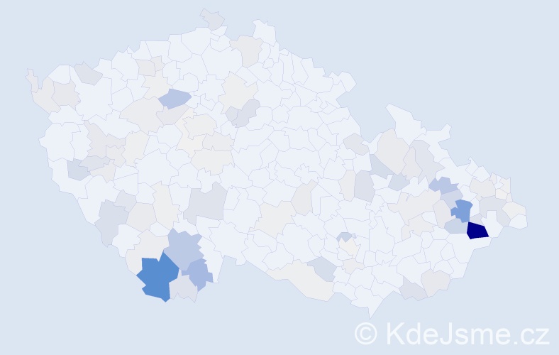 Příjmení: 'Cábová', počet výskytů 388 v celé ČR