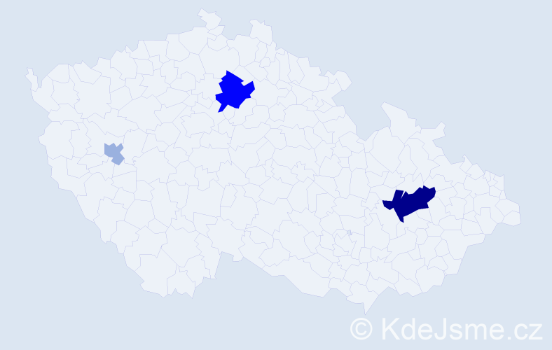 Příjmení: 'Hodúr', počet výskytů 9 v celé ČR