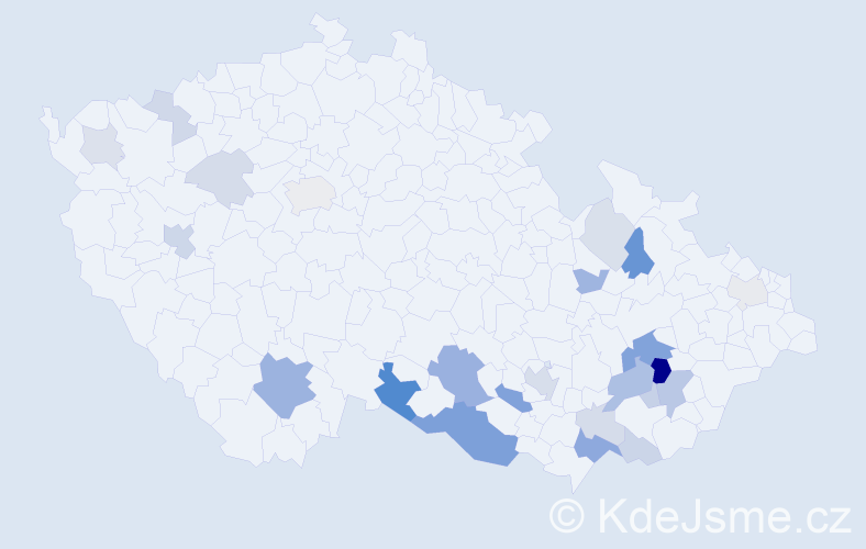Příjmení: 'Vald', počet výskytů 66 v celé ČR