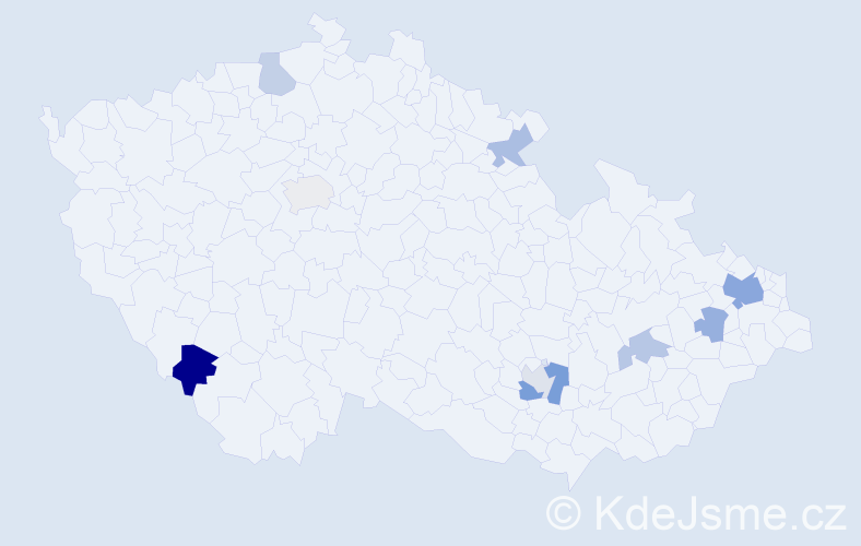 Příjmení: 'Webb', počet výskytů 15 v celé ČR