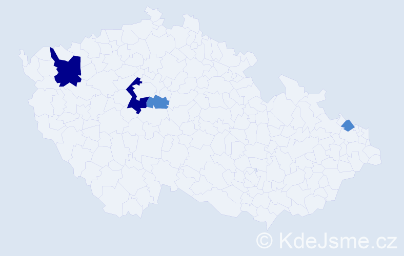 Příjmení: 'Kutscherová', počet výskytů 8 v celé ČR