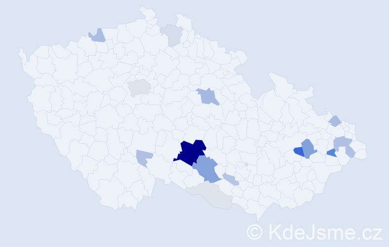 Příjmení: 'Zdarsová', počet výskytů 70 v celé ČR