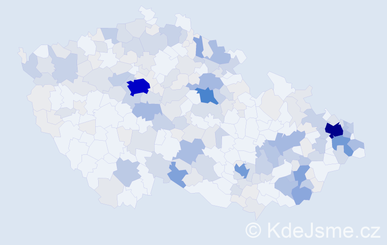 Příjmení: 'Urbancová', počet výskytů 805 v celé ČR