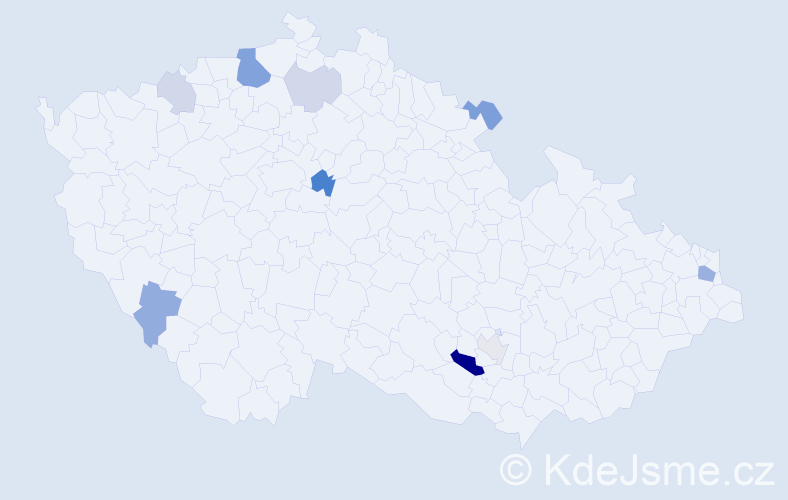 Příjmení: 'Hubinská', počet výskytů 20 v celé ČR