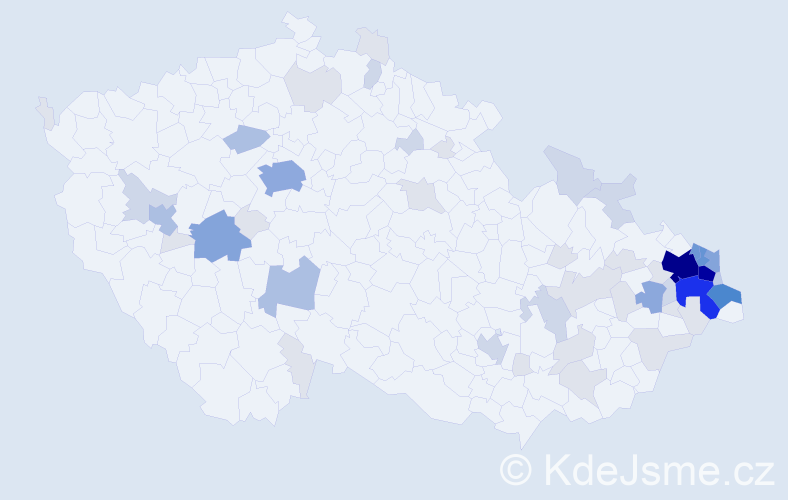 Příjmení: 'Bardoňová', počet výskytů 187 v celé ČR