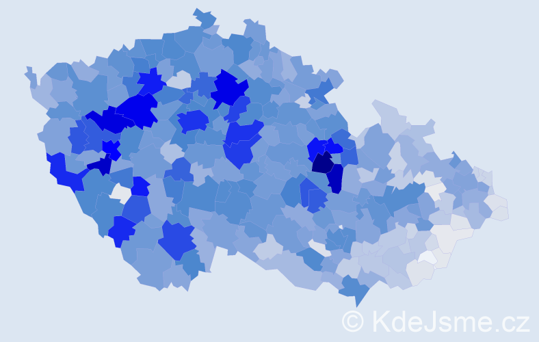 Příjmení: 'Benešová', počet výskytů 9843 v celé ČR