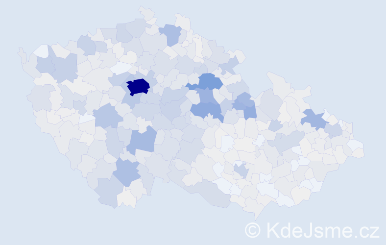 Příjmení: 'Dušek', počet výskytů 5206 v celé ČR