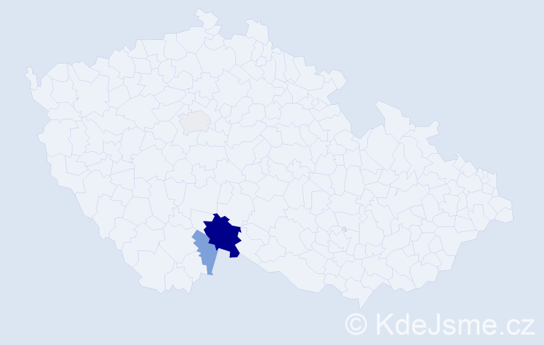 Příjmení: 'Gantnerová', počet výskytů 9 v celé ČR
