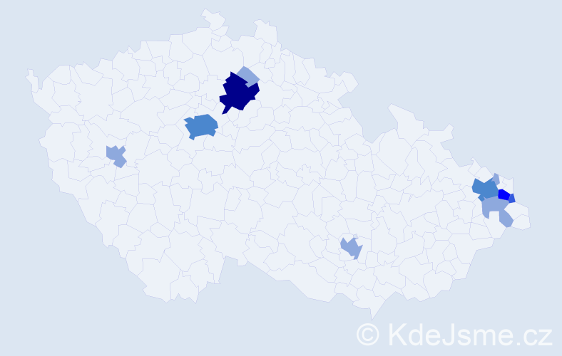 Příjmení: 'Döményová', počet výskytů 21 v celé ČR