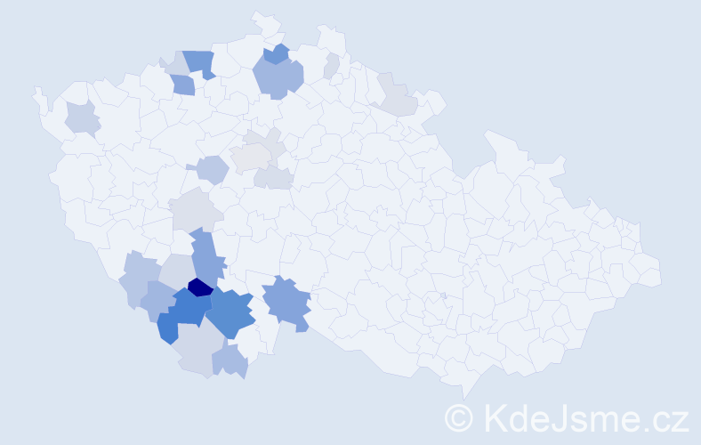 Příjmení: 'Čondlová', počet výskytů 75 v celé ČR