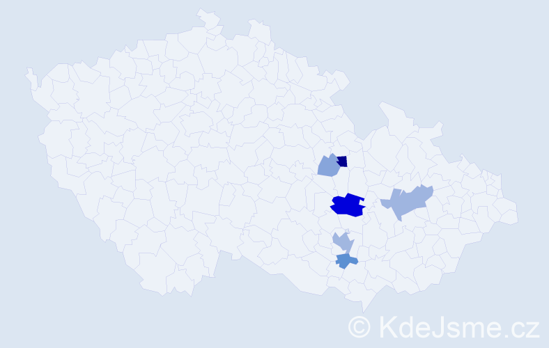 Příjmení: 'Kejduš', počet výskytů 22 v celé ČR