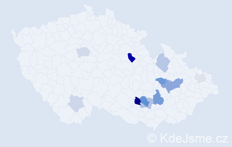 Příjmení: 'Myslínová', počet výskytů 33 v celé ČR