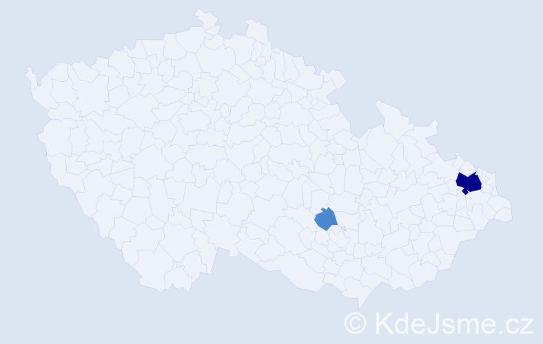 Příjmení: 'Křibková', počet výskytů 4 v celé ČR