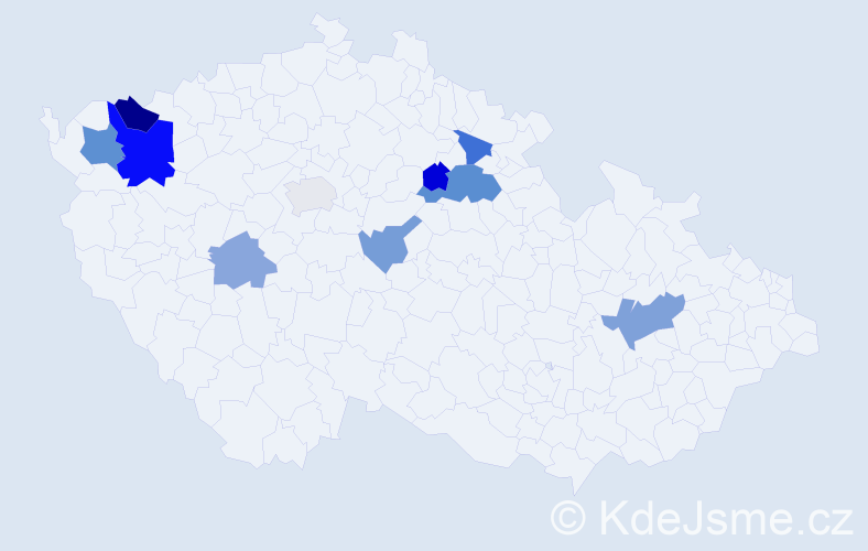 Příjmení: 'Piškaninová', počet výskytů 18 v celé ČR
