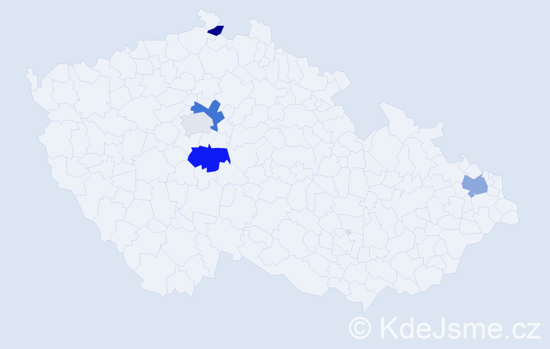 Příjmení: 'Mláková', počet výskytů 8 v celé ČR