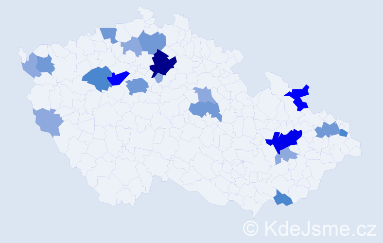 Příjmení: 'Kriško', počet výskytů 49 v celé ČR