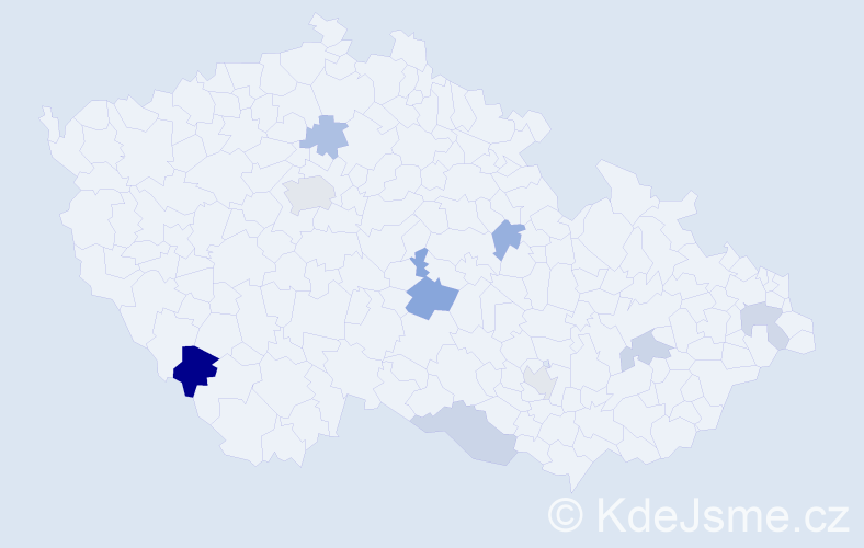 Příjmení: 'Brathová', počet výskytů 14 v celé ČR