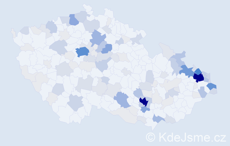 Příjmení: 'Lazar', počet výskytů 534 v celé ČR