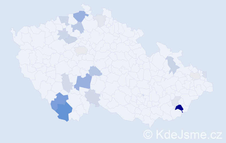 Příjmení: 'Majeriková', počet výskytů 40 v celé ČR