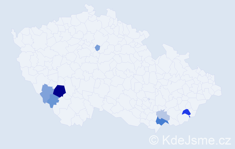 Příjmení: 'Solus', počet výskytů 18 v celé ČR