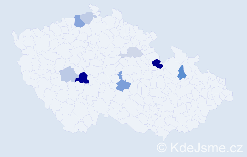 Příjmení: 'Nyíri', počet výskytů 16 v celé ČR