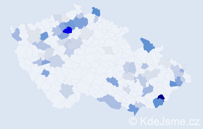 Příjmení: 'Turza', počet výskytů 163 v celé ČR