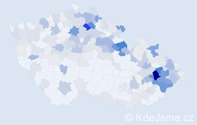 Příjmení: 'Frydrych', počet výskytů 850 v celé ČR