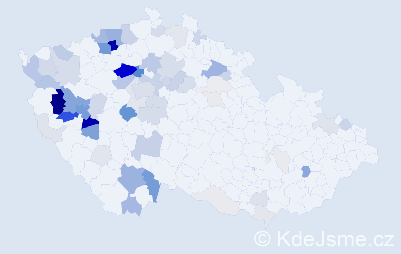 Příjmení: 'Linda', počet výskytů 256 v celé ČR