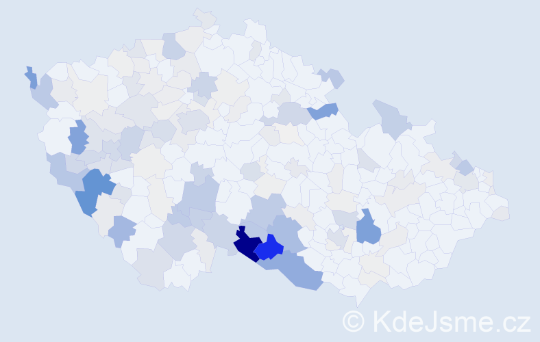 Příjmení: 'Bastl', počet výskytů 620 v celé ČR