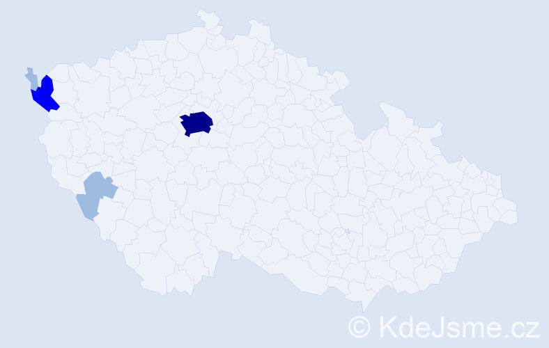 Příjmení: 'Hammrlová', počet výskytů 9 v celé ČR